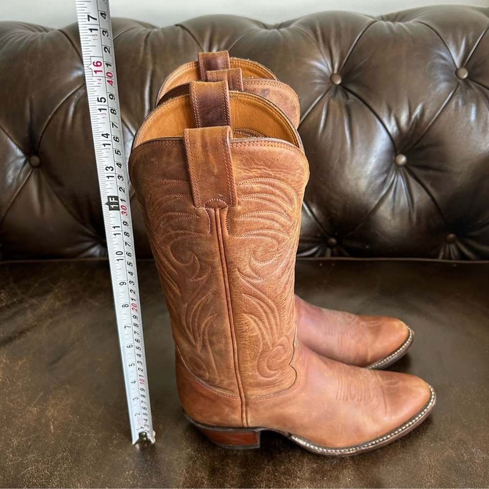Alberta Boots Women’s Chestnut Leather Western Boots size 9.5AA - Picture 6 of 10